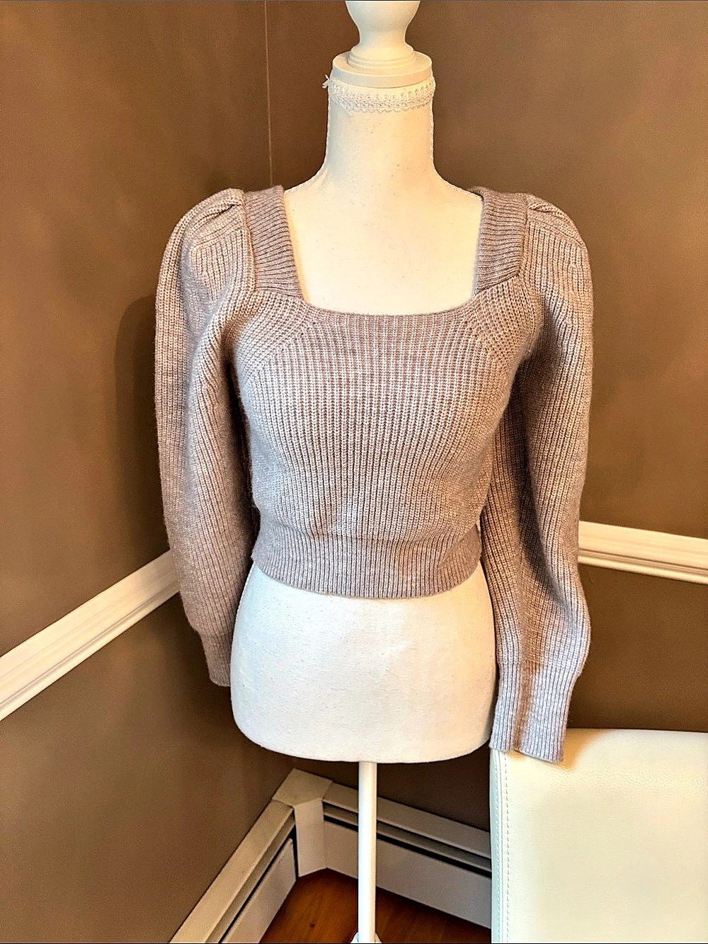 DAZY Square Neck Knit Sweater Size Small